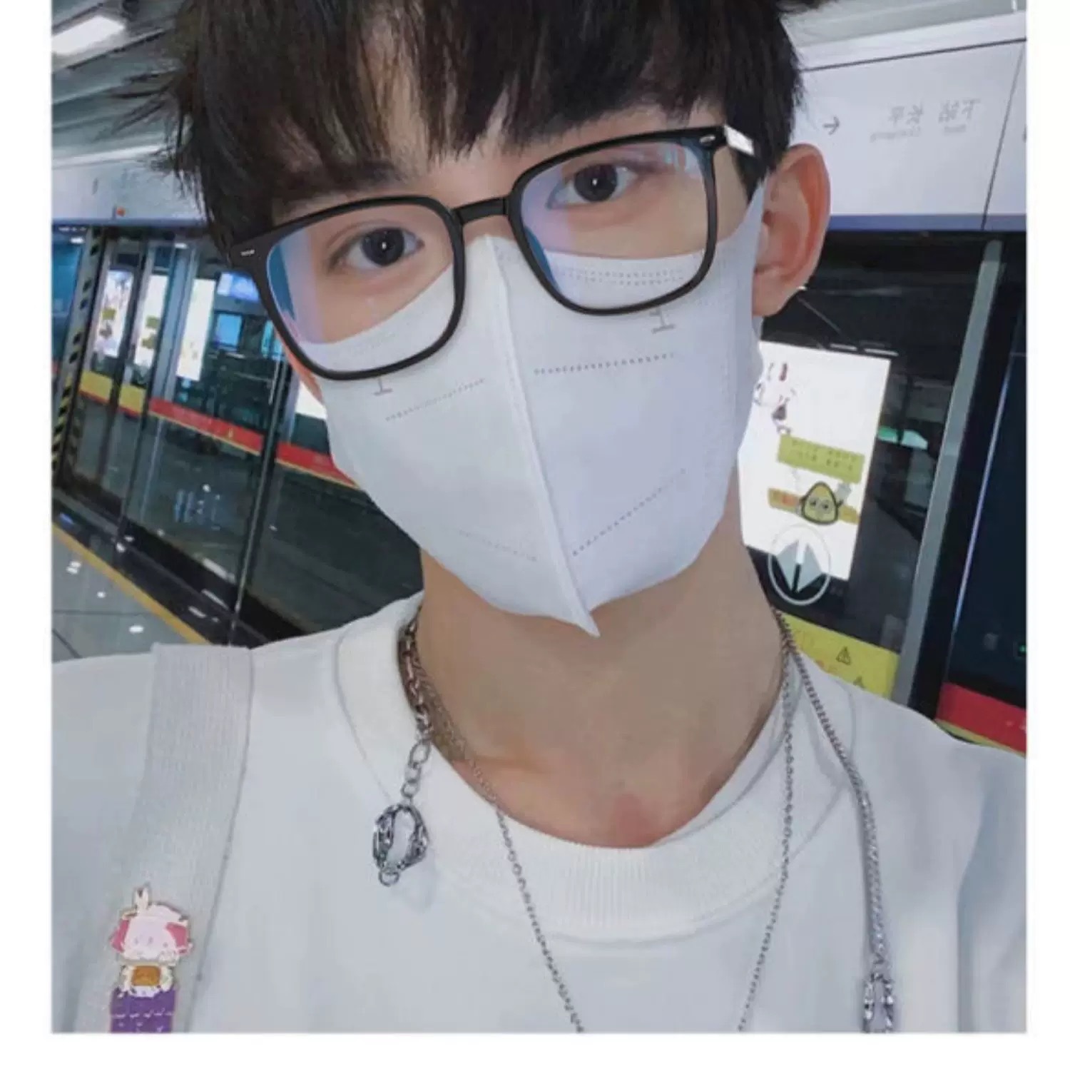 防蓝光辐射眼镜近视男款黑框眼镜变色镜片男女同款韩版潮大脸显瘦详情4