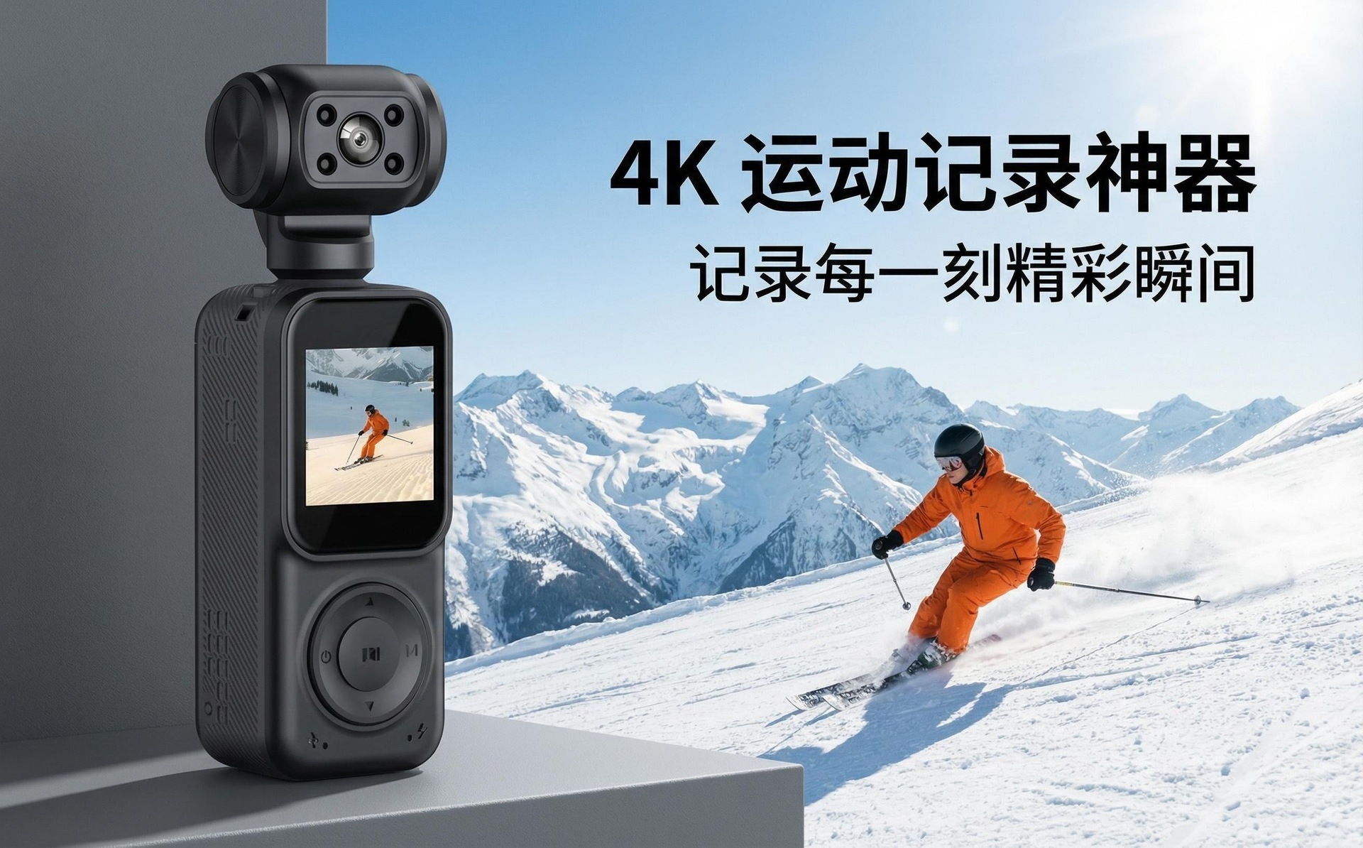 Handheld action camera with screen, cycling commuting recorder, night vision, campus portable vlog high-definition camera pic 10
