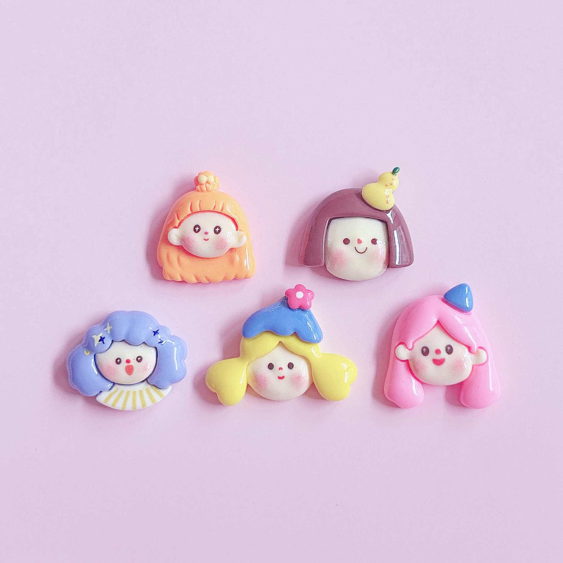 Design illustration, doll head decoration accessories, diy hair ornaments, pendants, accessories, handcrafted creative material stickers pic 18