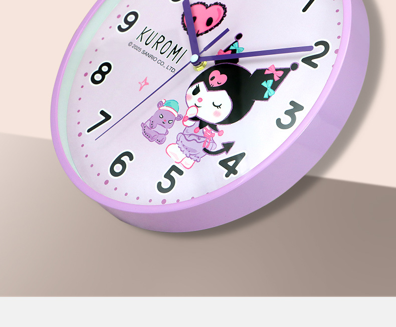 三丽鸥正版库洛米卡通挂钟客厅儿童房创意挂墙时钟可爱女生钟表详情7