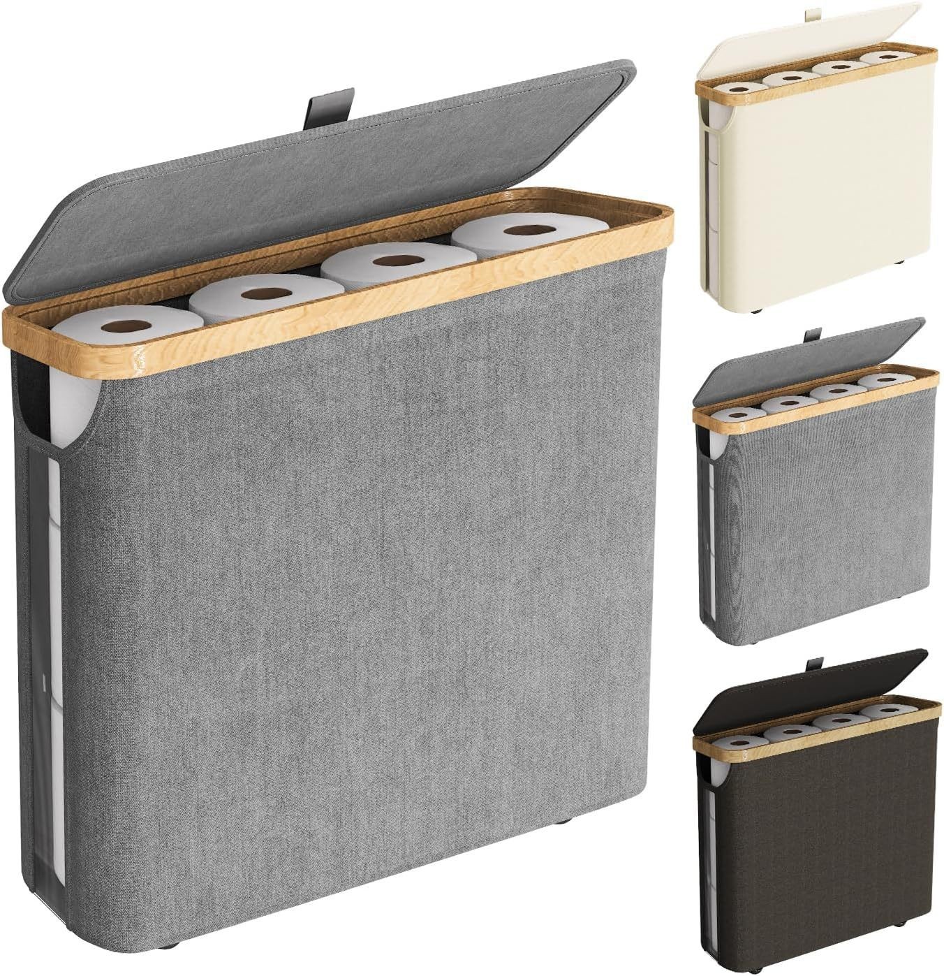 跨境卫生间清洁纸巾篮可折叠带盖卷纸盒布艺中号厨房收纳篮可折叠详情4