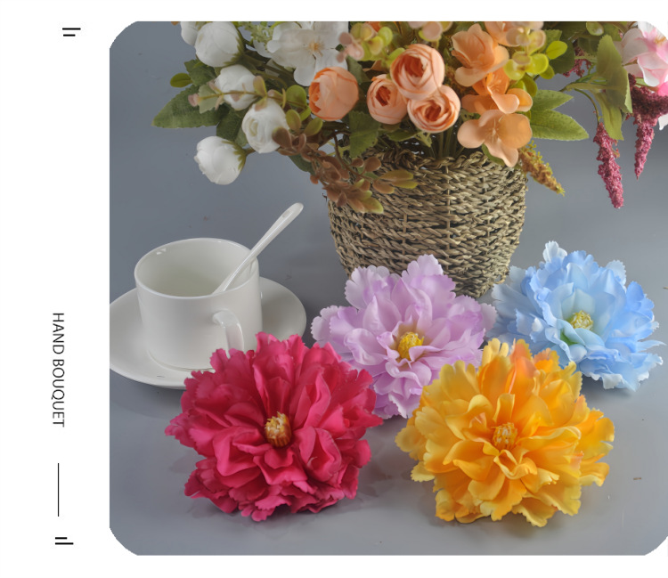 芙蓉牡丹仿真花头大号假花花束汉服配饰绢花草帽发卡办公文化园艺装饰详情12