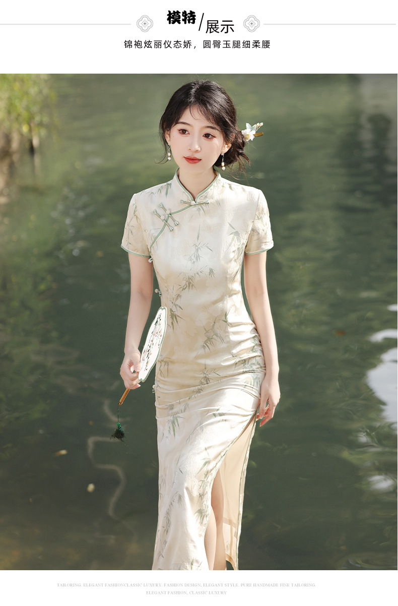 年轻款气质优雅送考旗袍 夏季新中式短袖高级感改良旗袍连衣裙国潮详情8