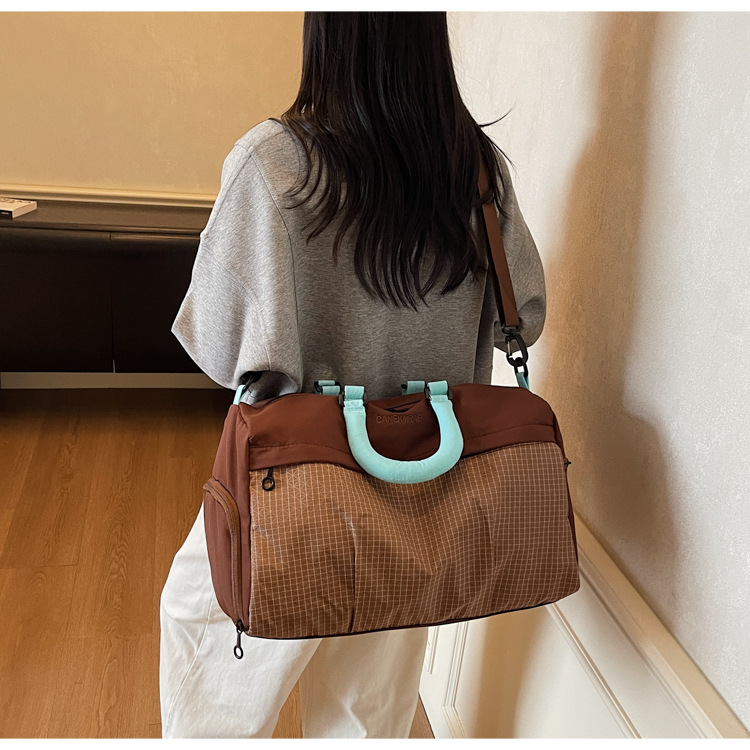 短途旅行包女轻便多功能斜挎运动健身包手提出差大容量收纳行李袋详情31