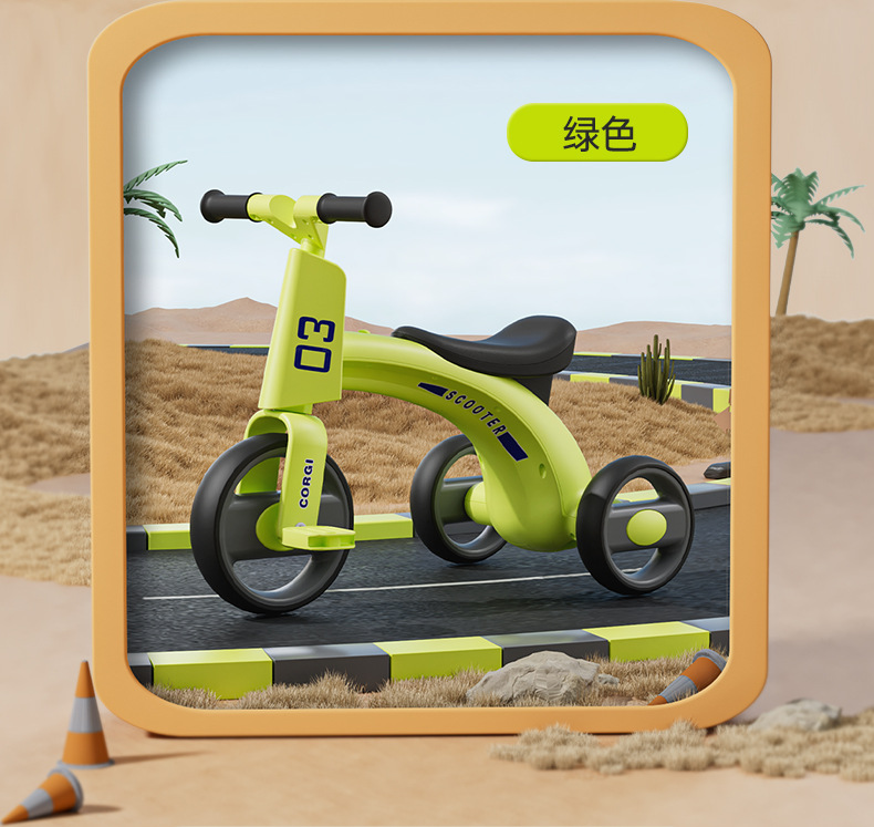 儿童脚踏三轮车简易三轮自行车男女宝宝骑行脚踏车室外滑行三轮车详情23