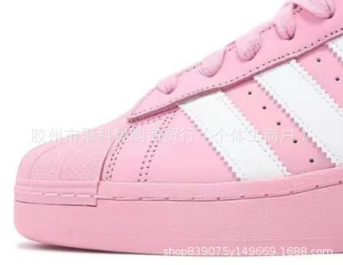 莆田德训鞋女鞋莆田高版本samba纯原百搭校园银色增高厚底红色小详情13