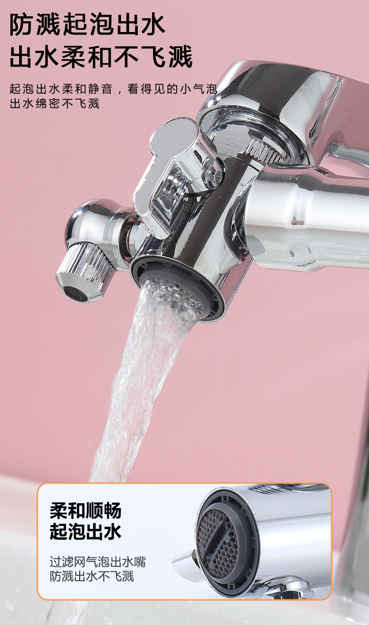 全铜多功能水龙头延伸器洗脸盆面盆外接花洒卫生间洗头洗漱小神器详情7