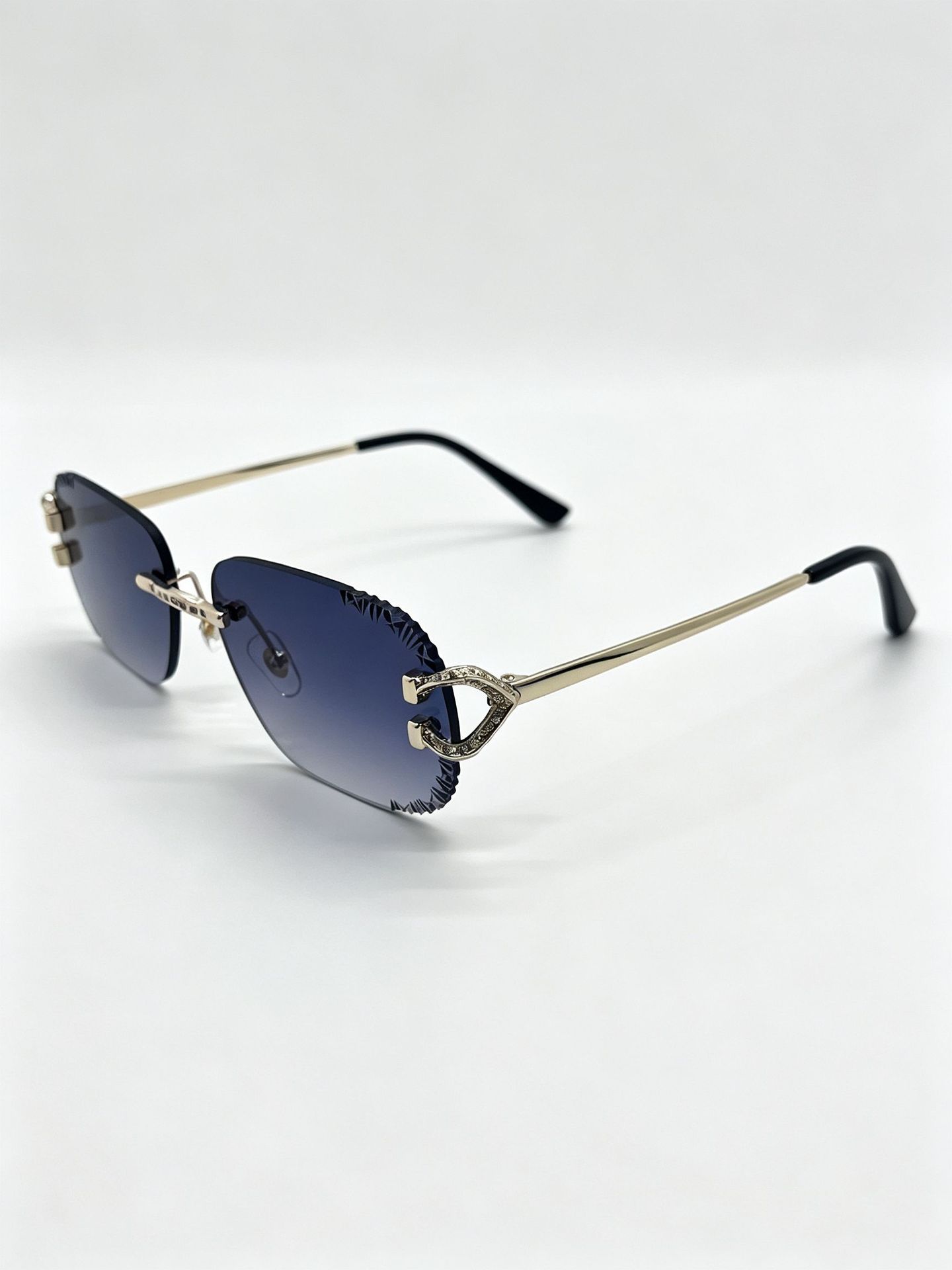 Nuevo crossover sin marco rectangular gafas de sol decorativas gafas de sol de metal patas moda moda moda moda cool gafas hombres y mujeres mismo estilo pic 4
