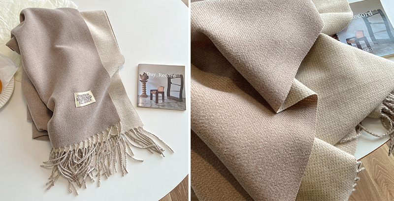 跨境双面仿羊绒围巾女冬季保暖情侣高级感中长款围脖纯色百搭披肩详情64