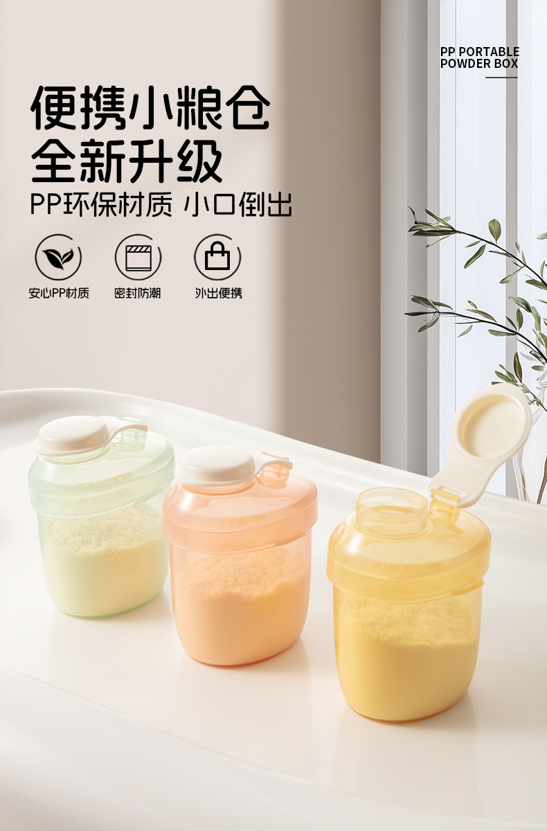 婴幼儿便携外出奶粉分装盒新生宝宝辅食盒收纳密封一餐一格奶粉盒详情3