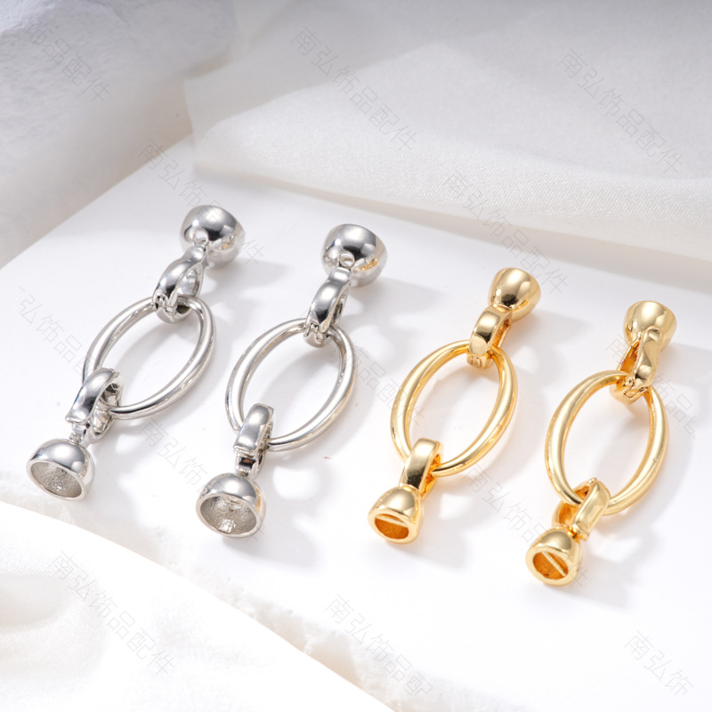 Pearl necklace buckle, ins oval chain buckle, bracelet connecting buckle, mother-and-child buckle, sweater chain buckle, DIY jewelry accessories pic 9