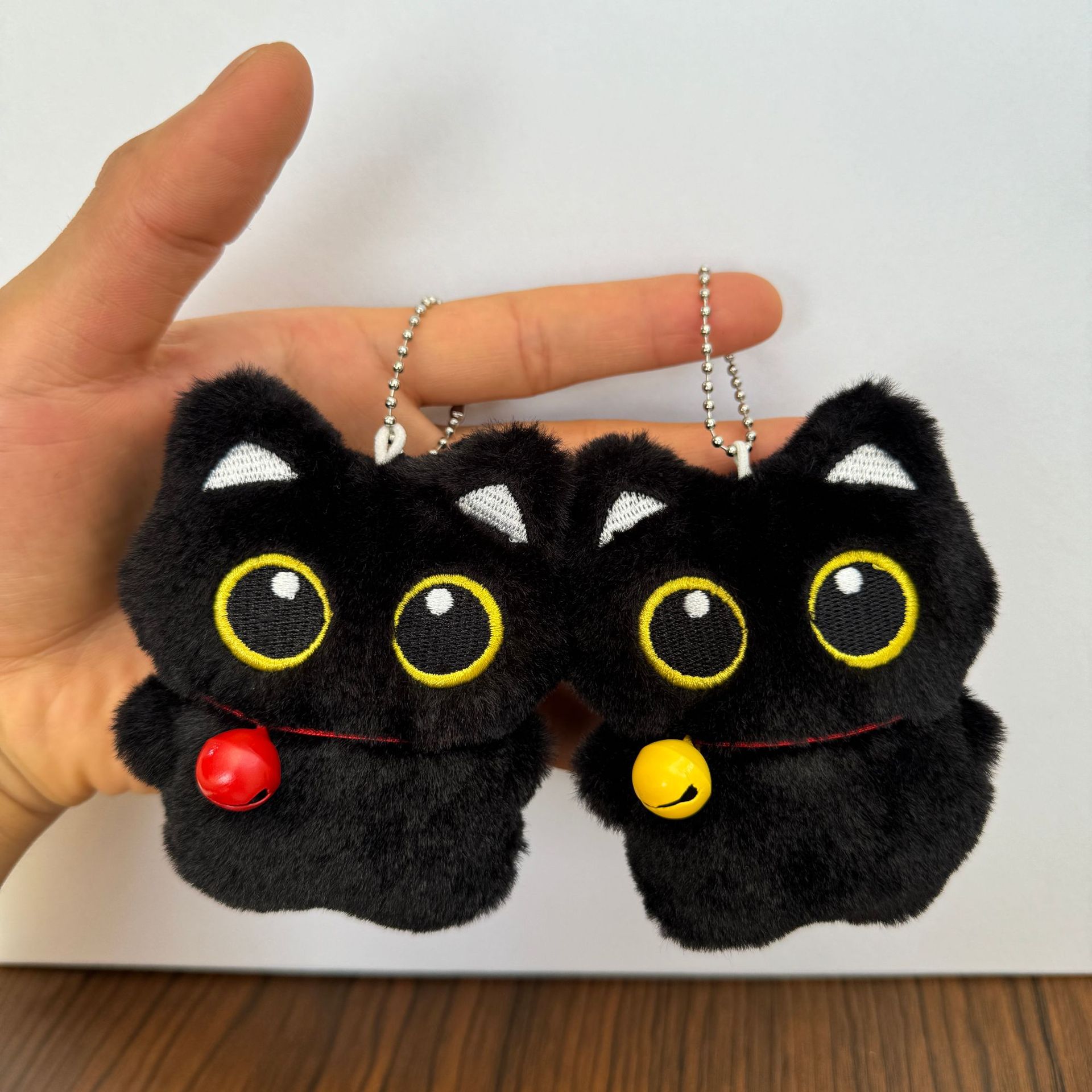 Cartoon black cat doll plush toy pendant, little cat toy pendant, cute gift, squeaky squeaky bag accessory pic 4