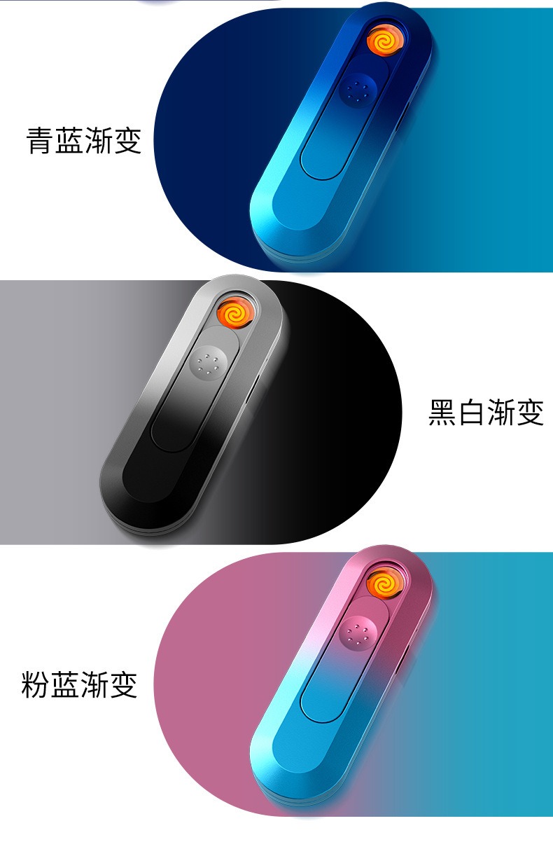New portable, creative, personalized and trendy electronic luminous cigarette lighter, windproof for boyfriend wholesale pic 18