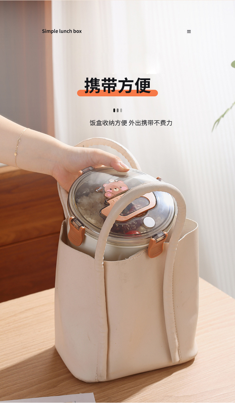 304 stainless steel cartoon lunch box, round with water filling and heating, student lunch box, portable outdoor fruit salad box pic 29