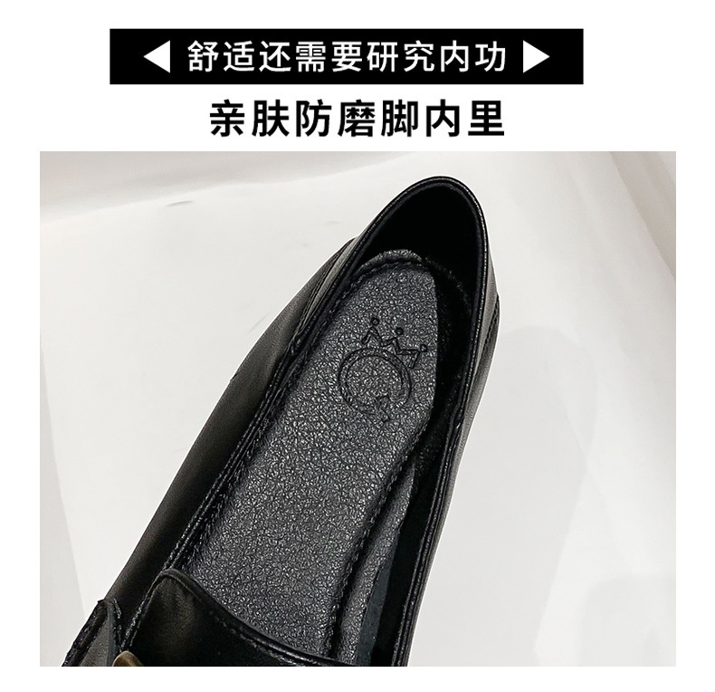 888-13真皮乐福鞋女一脚蹬新款英伦风小皮鞋平底百搭潮单鞋详情12