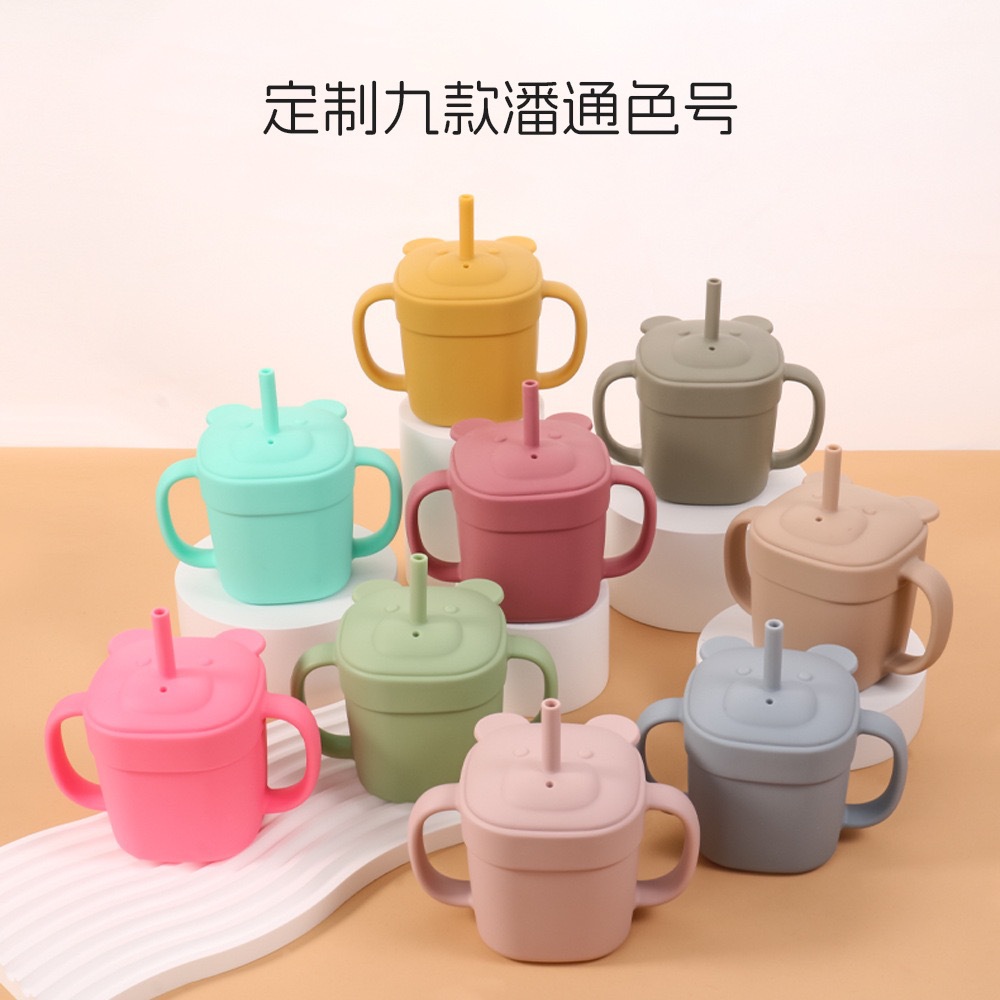 婴童 两用吸管杯防摔硅胶杯子婴儿学饮杯保温杯babycare母婴用品儿童水壶详情1