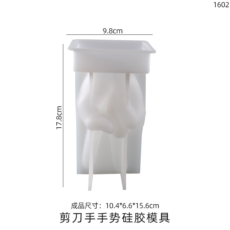 diy crystal resin mold of poppy, OK thumb scissors hand gesture, candle silicone mold pic 5