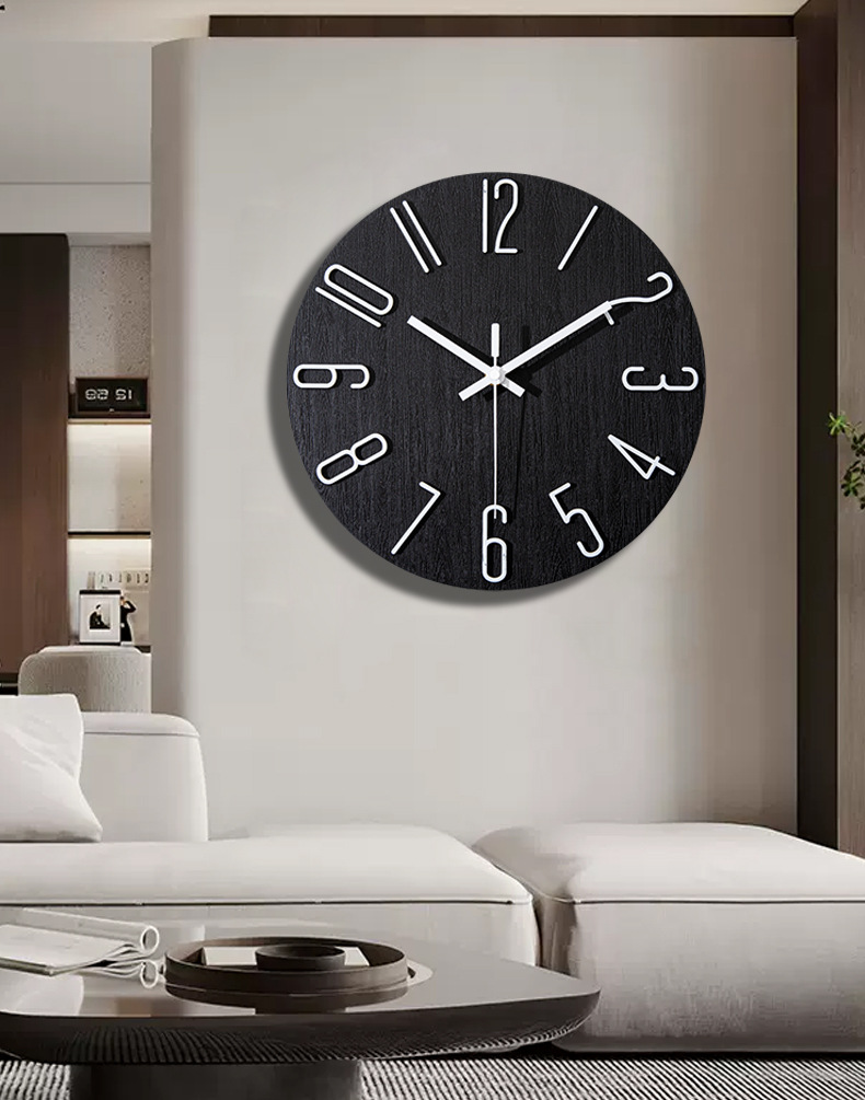 亚马逊立体时钟客厅挂钟简约挂墙家用创意时钟装饰钟表wall clock详情11