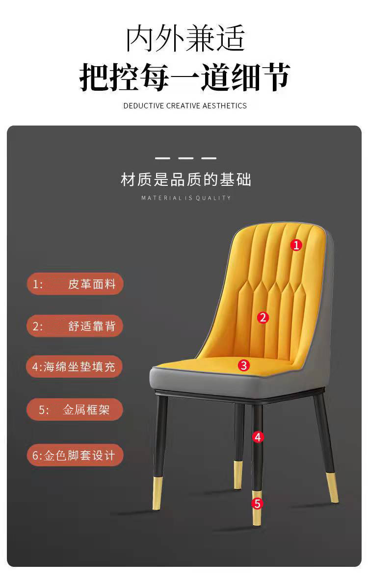 小闪电酒店家用饭店椅餐厅椅子代发靠背椅包房宴会椅子软包餐椅详情13