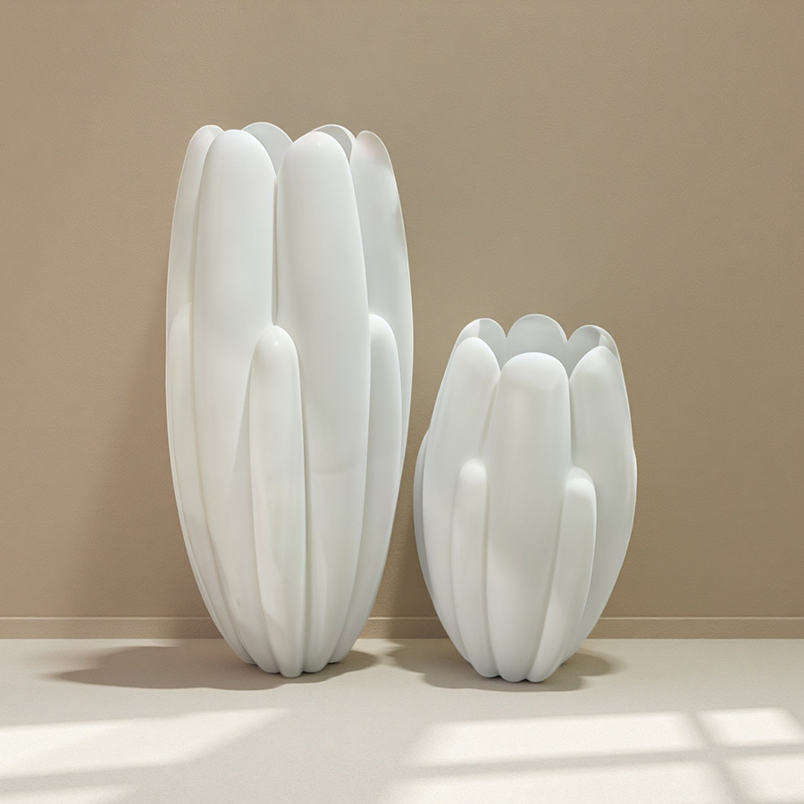 A new simple and elegant fiberglass floor-standing ceramic vase, an expensive soft decoration item for office rooms pic 11