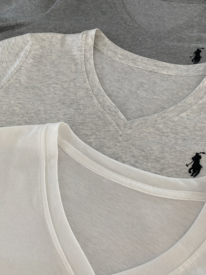 GAGD Korean-style V-neck embroidered short-sleeved T-shirt for women, a cool summer snowflake cotton loose casual top T-shirt pic 28