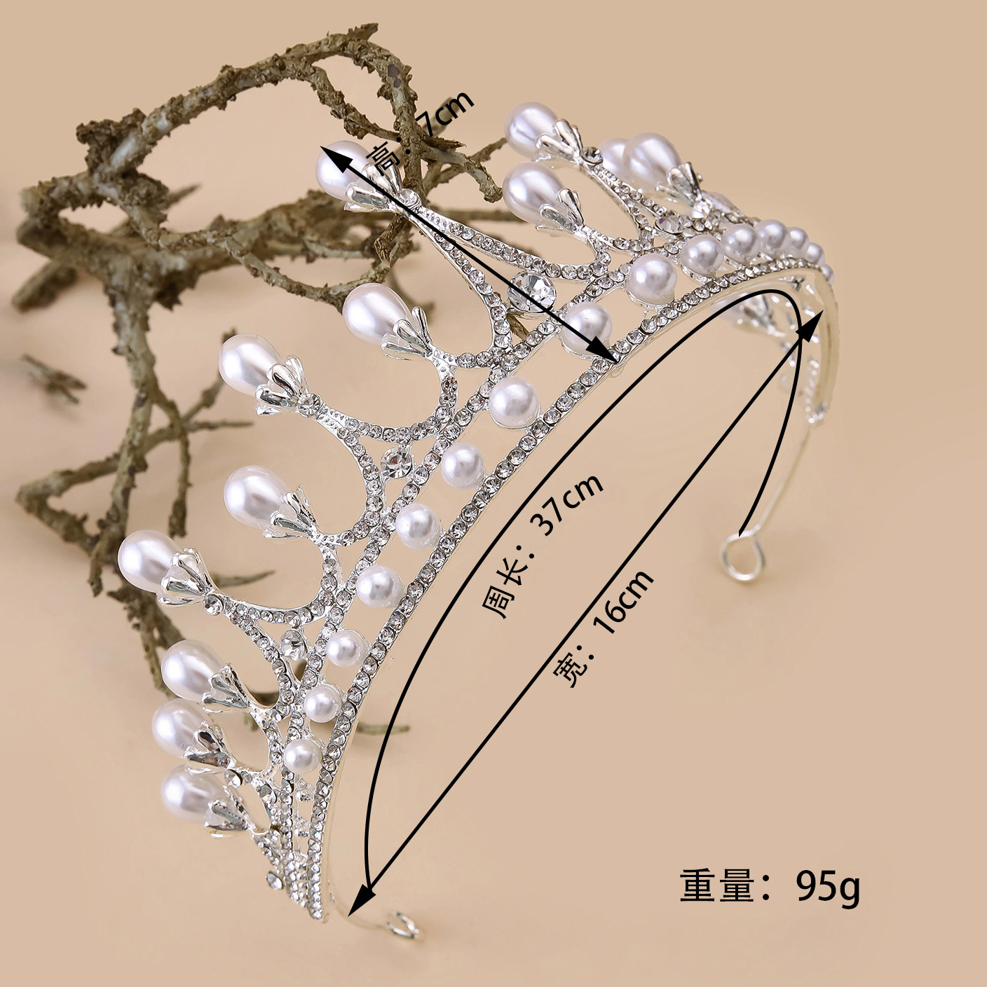 Yaxing Factory Direct sales of fashionable, simple and elegant bridal headwear, wedding hair accessories, princess pearls, diamonds and crowns pic 9