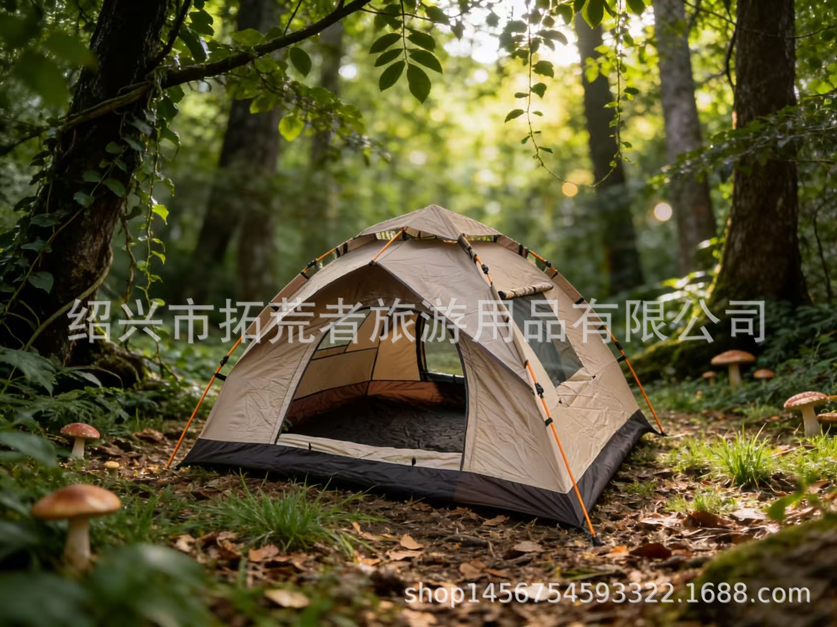 帐篷户外自动露营帐篷3-4人家庭帐篷野营公园防蚊营地帐篷厂家详情1