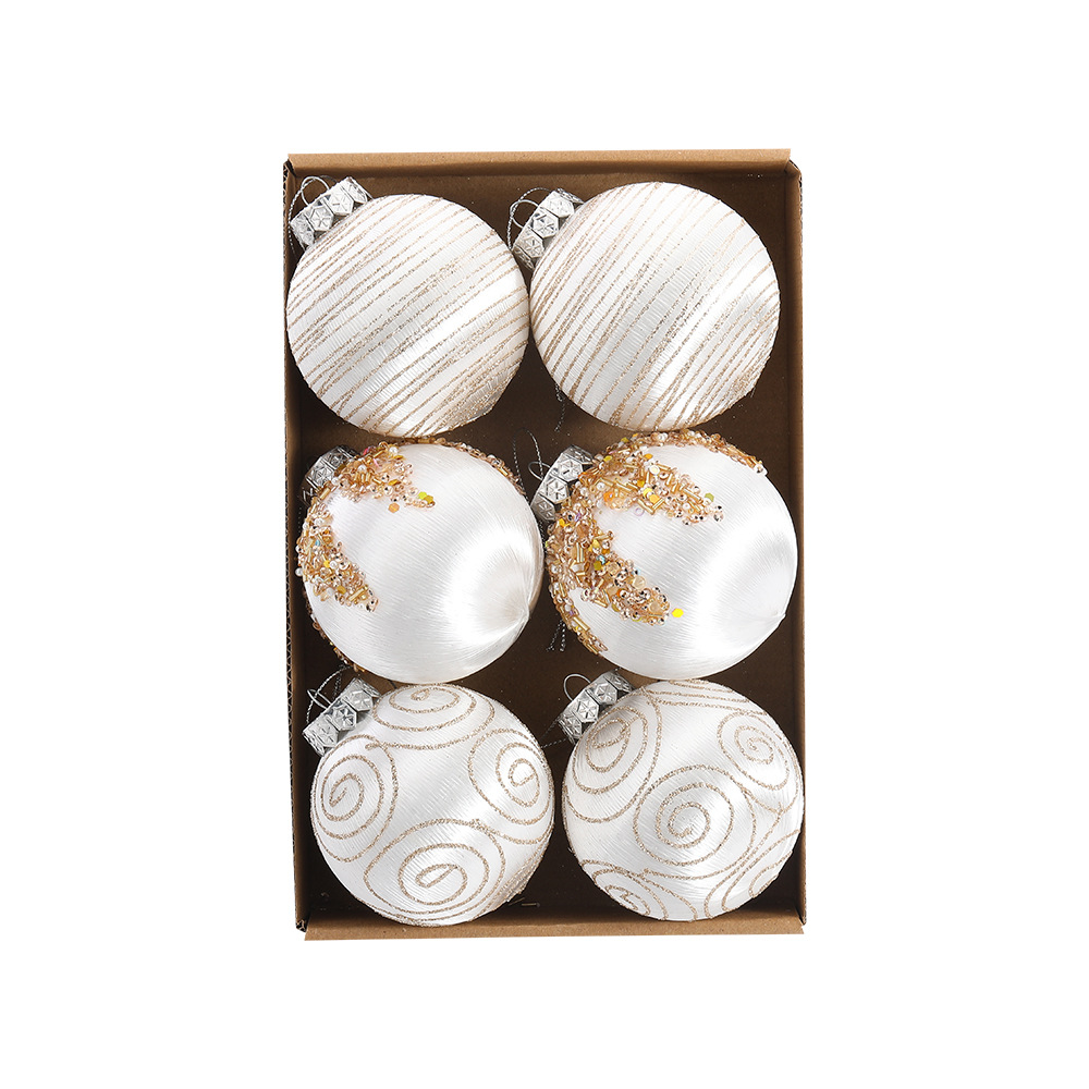 Cross-border hot sale 8cm hilo de seda bola de navidad arreglo de ambiente festivo árbol de navidad colgante bola colgante tienda tienda ventana decoración pic 4