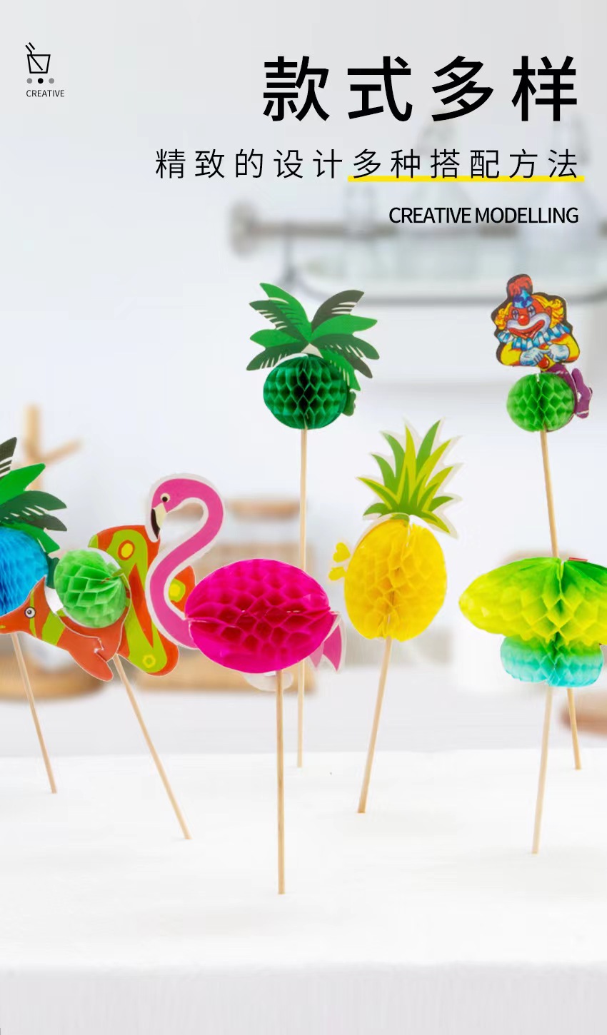 50 flamingo skewers, pineapple skewers, disposable fruit skewers, cold cocktails to decorate a Hawaiian party pic 2