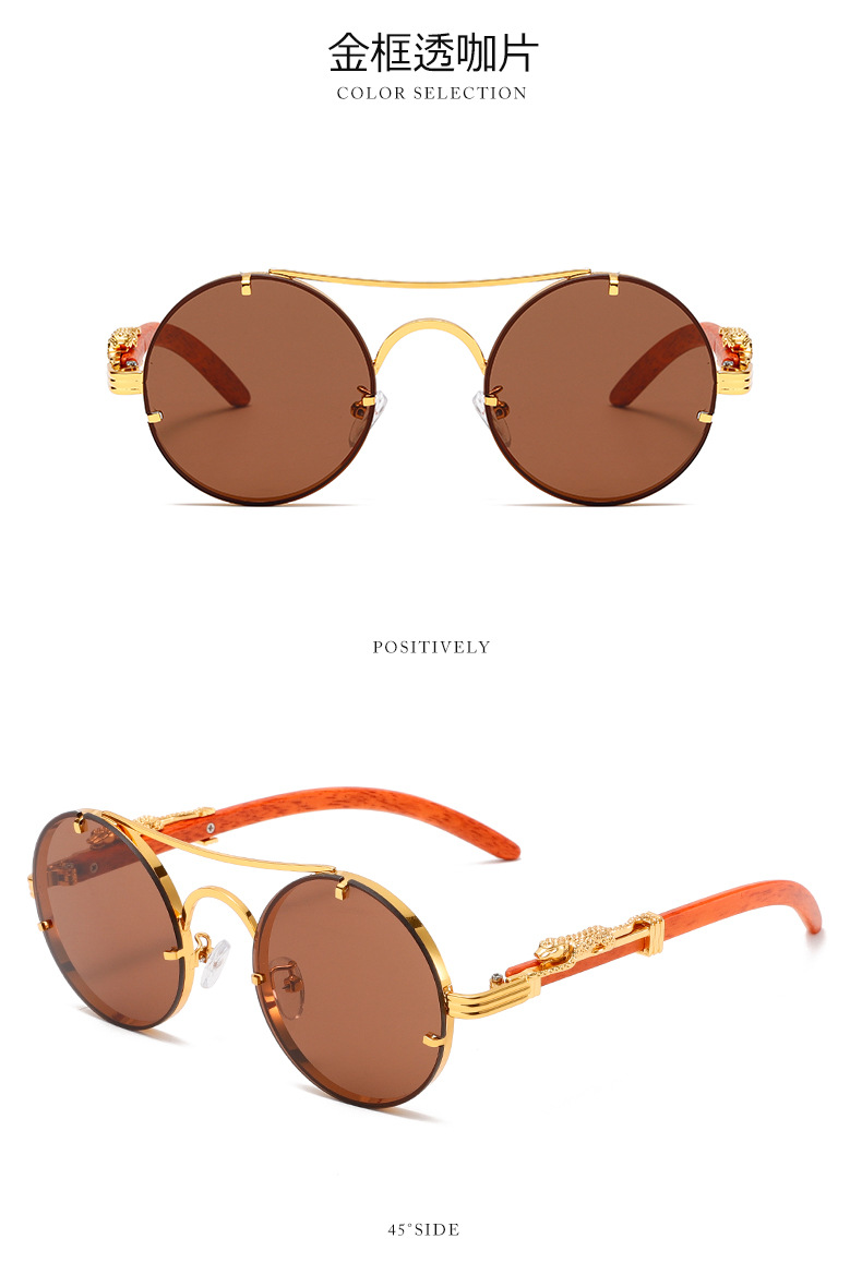 新款时尚丰巢男士圆形金属太阳镜个性休闲度假出行潮流墨镜男款详情16