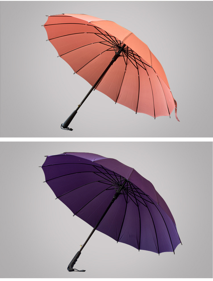 批发16K韩国创意碰击布彩虹伞长柄直杆自动雨伞广告伞可做LOGO详情9