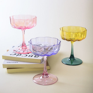 Handcrafted luxurious prism wine glass, crystal glass, Bordeaux Poly aroma wine glass, European vertical striped highball glass pic 15