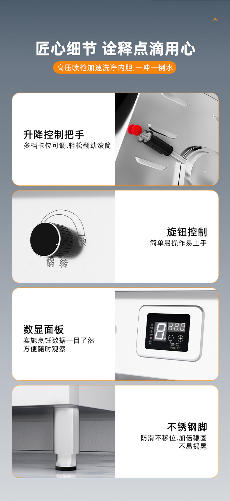 燃气商用滚筒炒菜机器人食堂快餐店滚筒翻炒机餐饮厨房自动炒菜机详情16