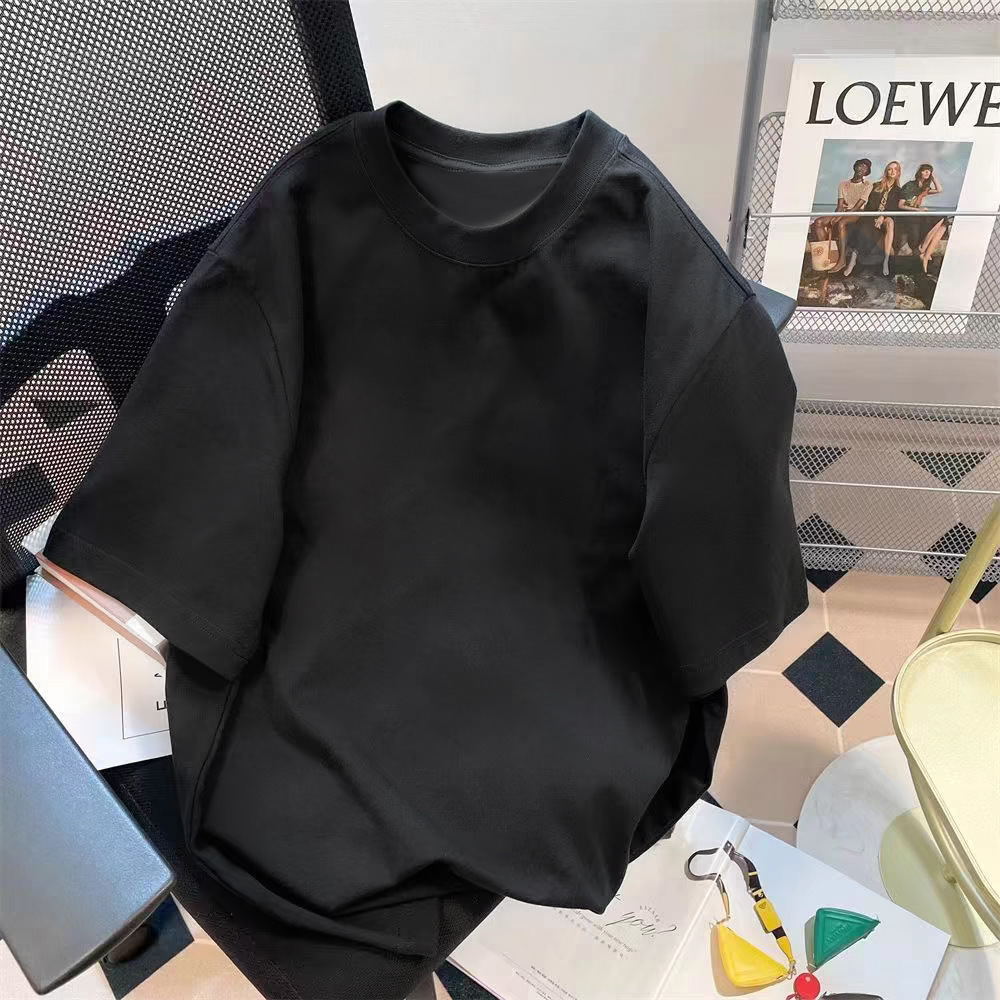 厂家批发复古男士短袖宽松潮流圆领印花五分袖T恤百搭宽松上衣详情24