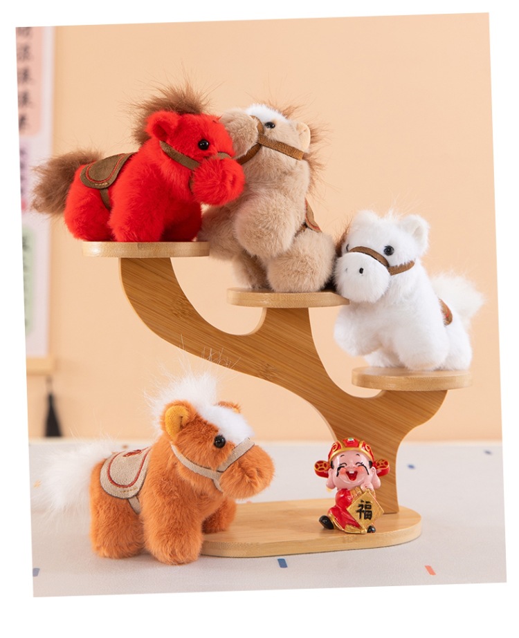 可爱五彩小马挂件毛绒玩具公仔马年吉祥物包包挂饰钥匙扣玩偶批发详情11