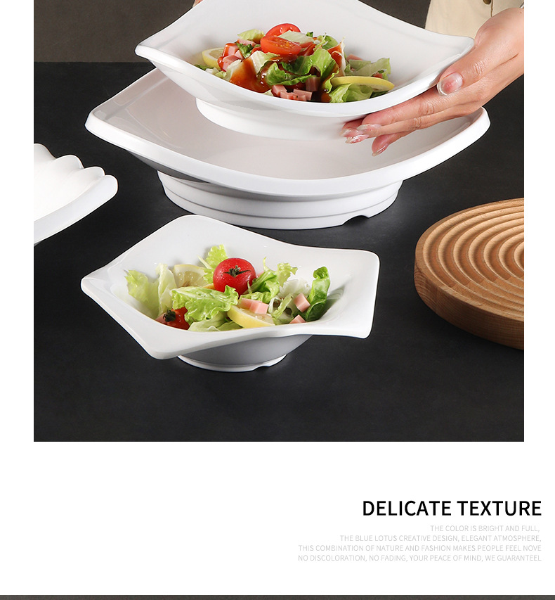 Melamine plates, porcelain, hotel tableware, restaurant cold dish plates, triangular irregular-shaped plates, restaurant stir-frying plates, commercial use pic 10