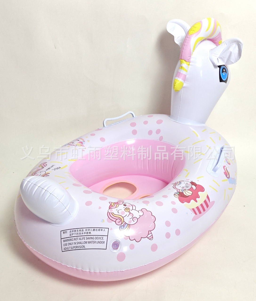 虹雨儿童游泳座圈跨境水上玩具婴儿充气卡通彩马游泳圈批发安全防漏详情4