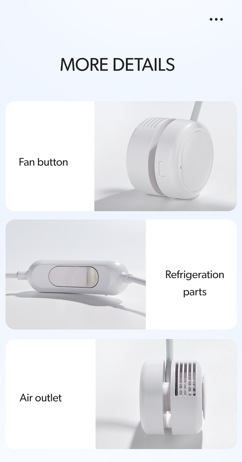 Cross-border neck fan 2025 New model outdoor sports ice pack cooling Fan Portable brushless motor neck fan pic 17