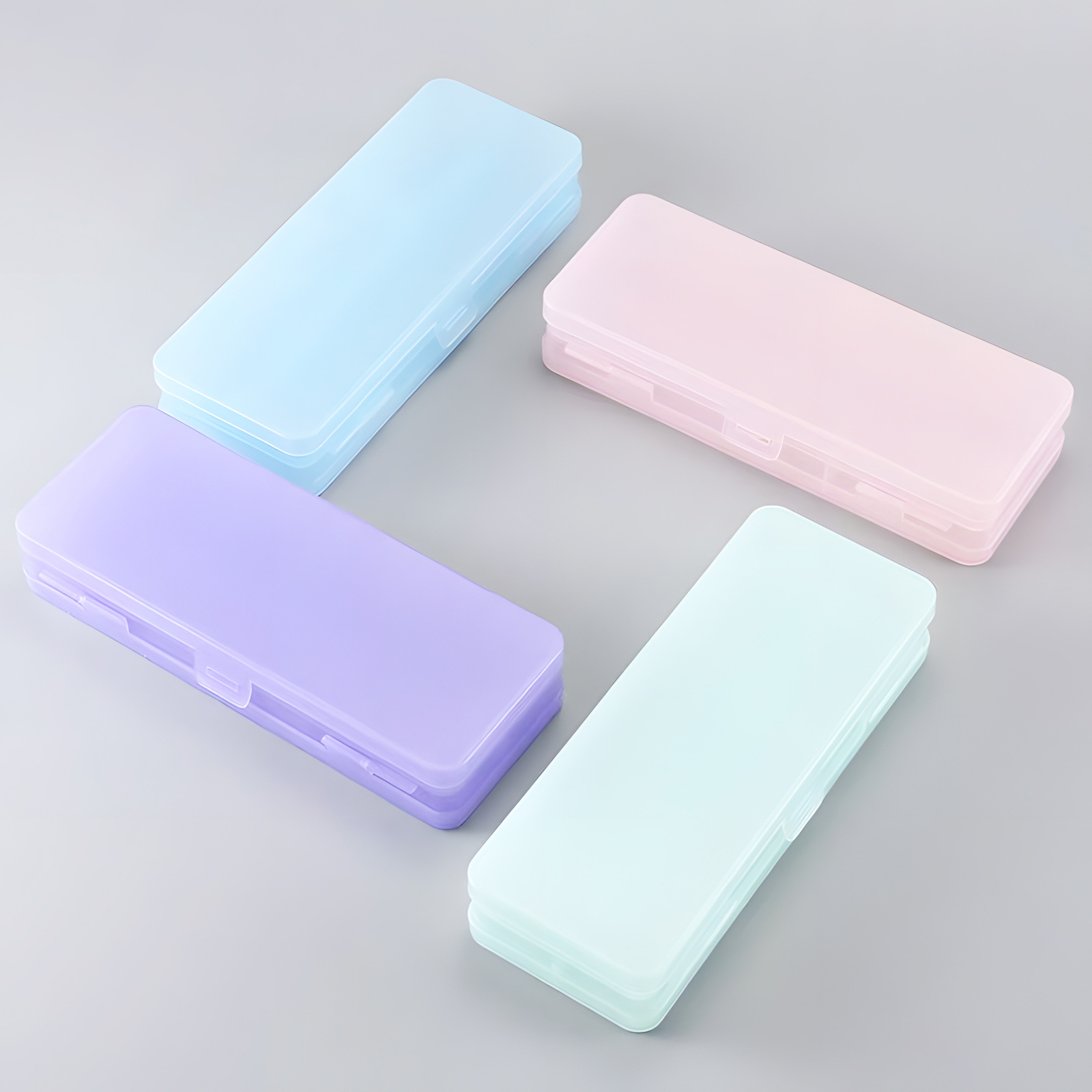 创思双面透明笔盒二层双层透明文具盒新款简约多功能ins风铅笔盒详情5