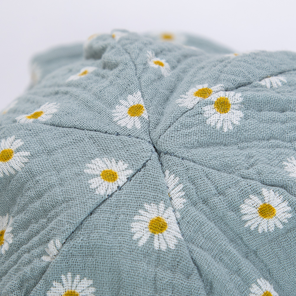 跨级新款婴儿纯棉盆帽欧美宝宝印花渔夫帽双层纱布透气遮阳渔天帽详情13