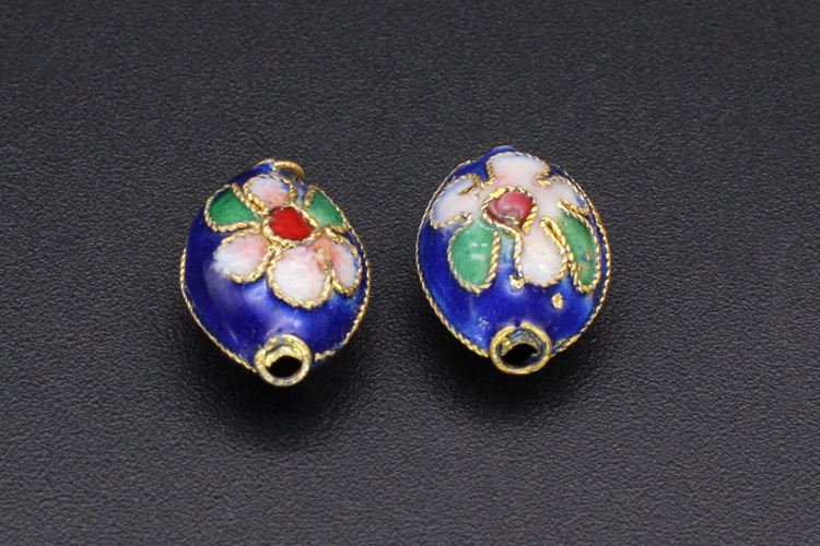 Traditional high-temperature cloisonne filigree silver blue DIY jewelry accessories, pearl Cloisonne 13*9 ladybug pic 4