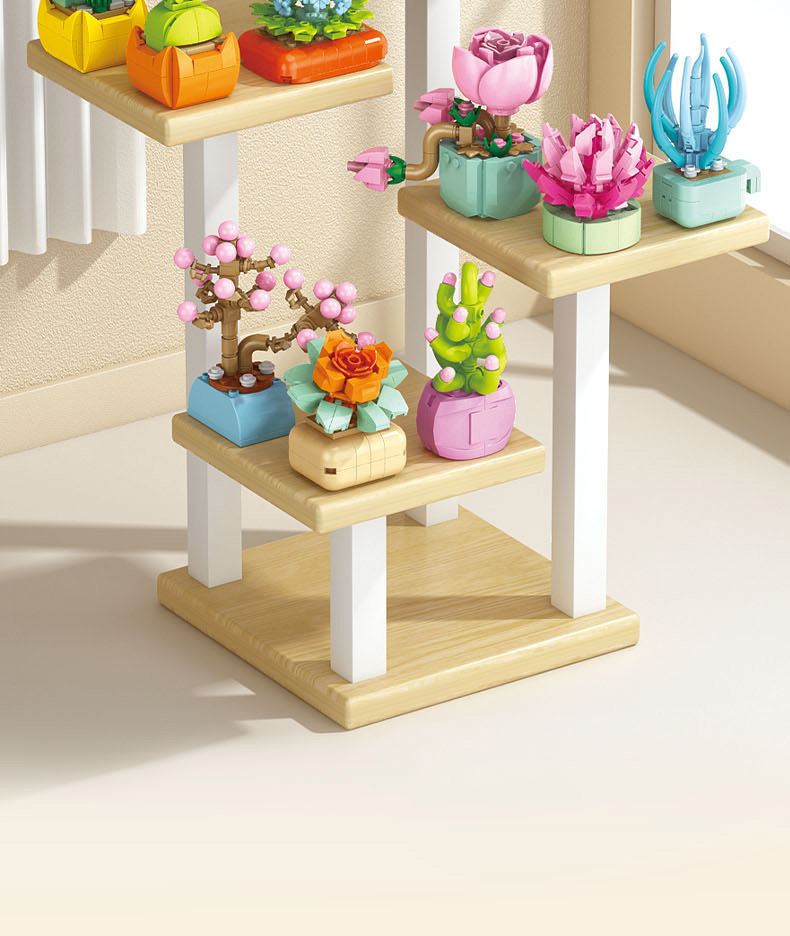 Succulent small particle building blocks compatible with Lego assembly building blocks, flower plant potted plant ornaments, gift for girls pic 17
