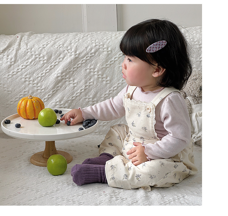 婴儿连体衣套装北欧碎花外出服女宝宝打底衫背带裤幼童两件套清新详情16