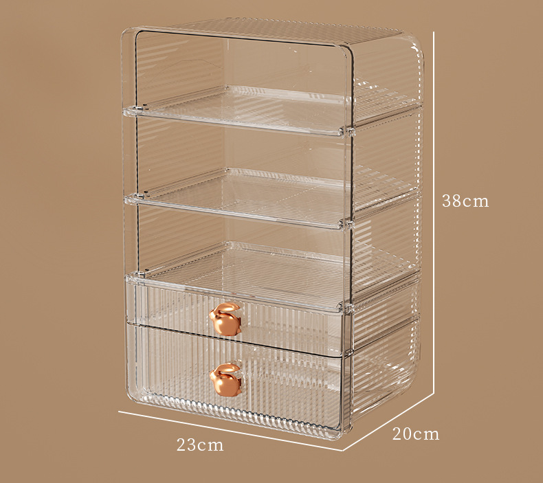 Cosmetics storage box, desktop large-capacity, internet-famous dressing table, drawer-type storage box, dust-proof skin care product rack pic 14
