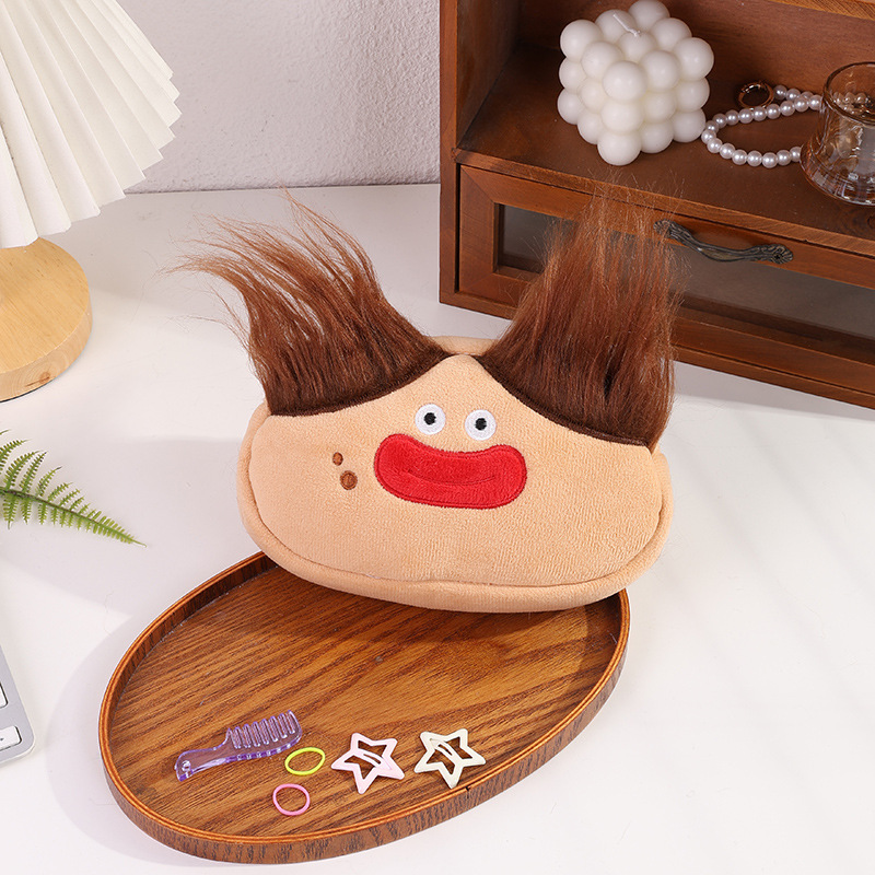 2025搞怪丑萌可爱卡通毛绒大容量笔袋学生创意文具收纳收纳袋ins详情2