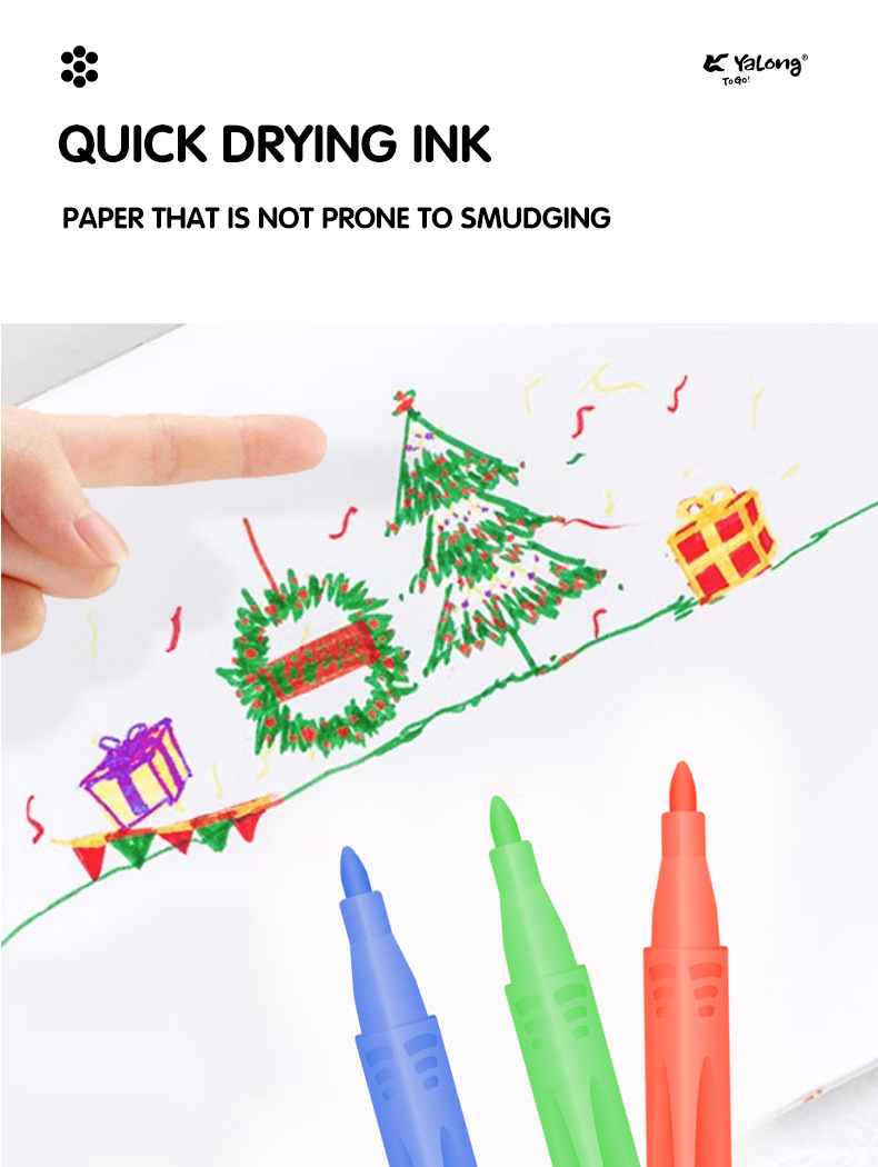 Yalong Cross-border 18-color triangular Pole Watercolor Pen Artistic Coloring Fiber Tip Watercolor Pen Set Stationery Products pic 6