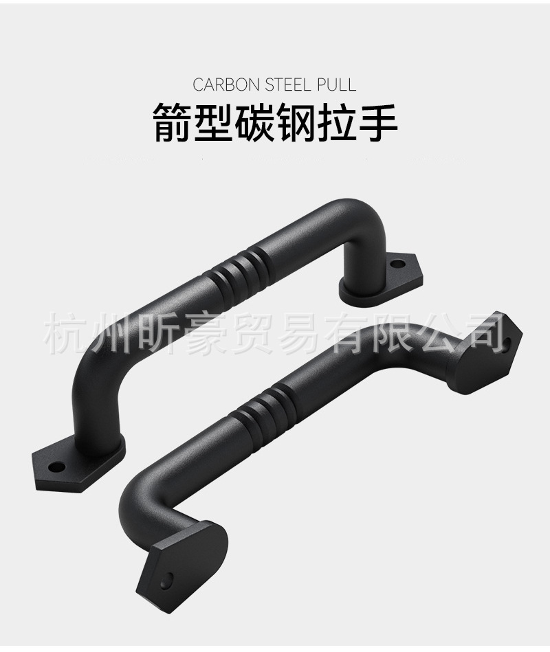 Factory direct sales of black door handles, barn door handles, arrow-shaped handles, carbon steel materials. Cross-border exclusive supply and wholesale pic 2