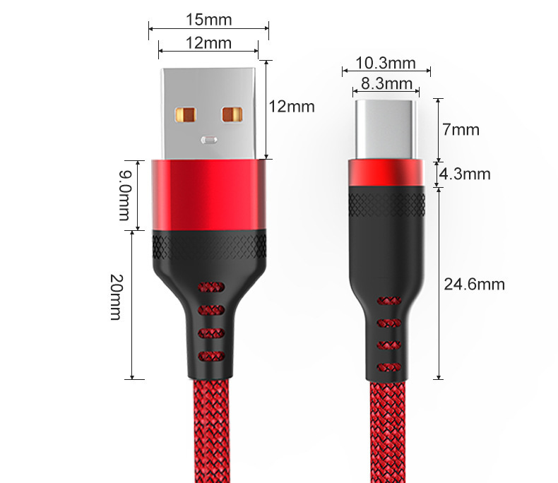 跨境五米全兼容适用type-c安卓苹果加长数据线6A超级快充编织线详情7