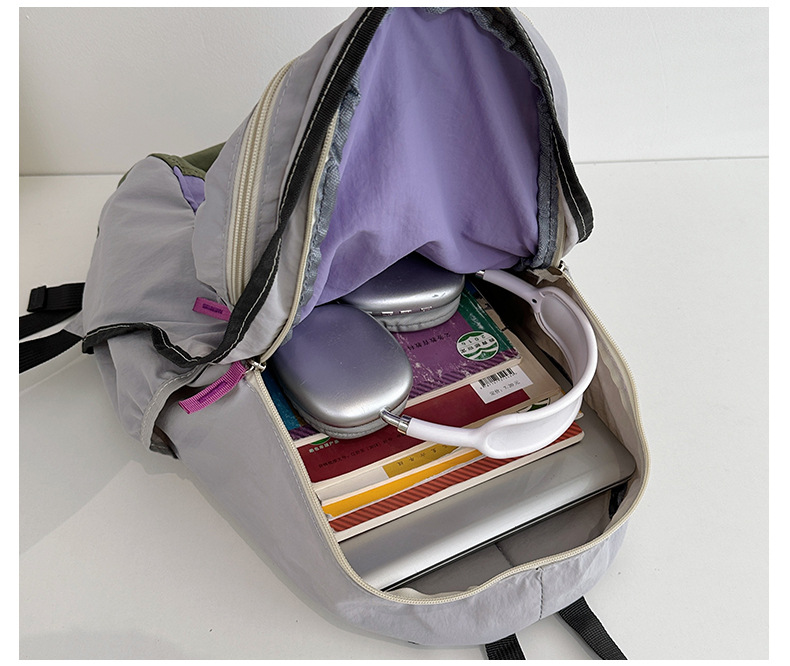 旅行户外双肩包女轻便撞色登山包徒步骑行大容量运动春游爬山书包详情9