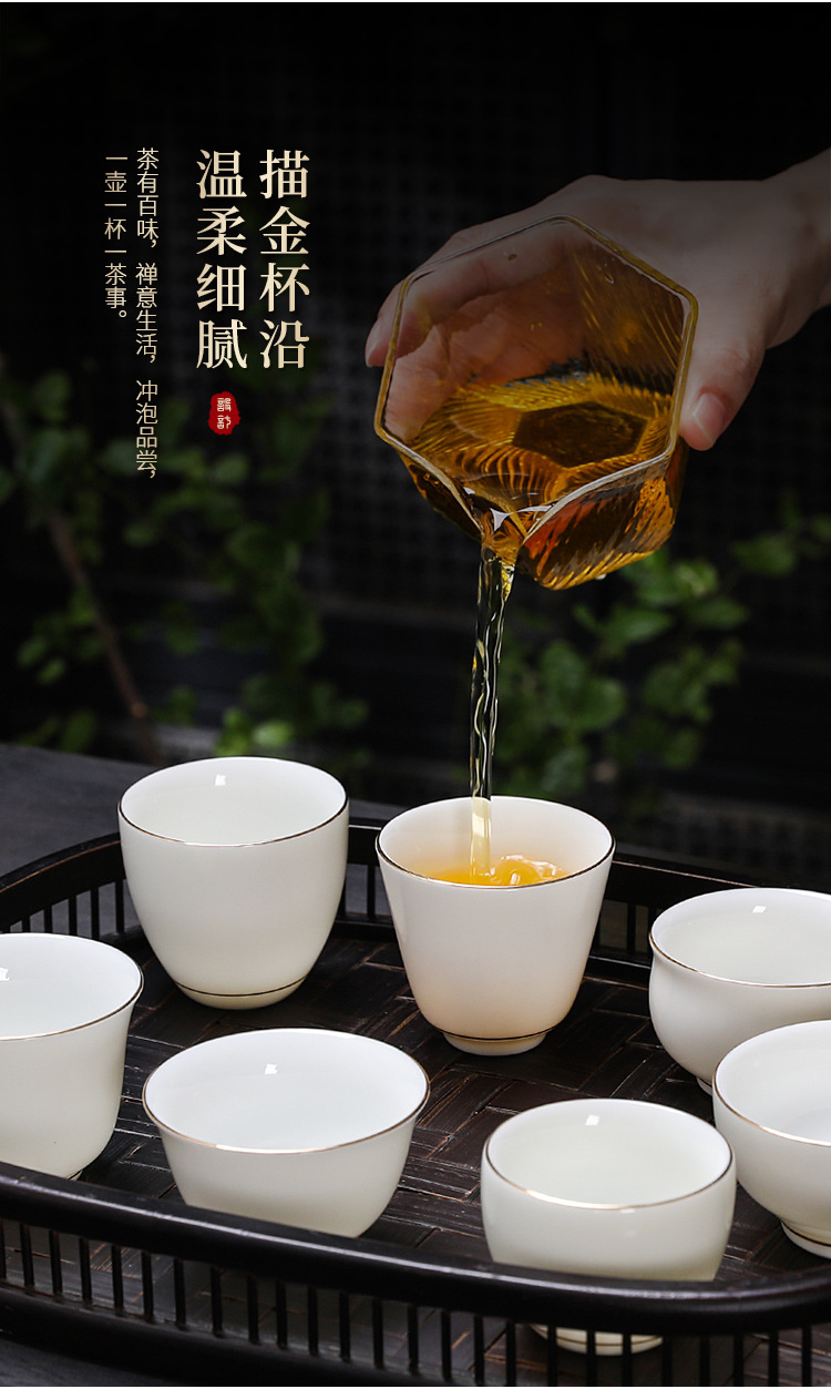 德化羊脂玉白瓷茶杯功夫斗笠小茶杯品茗杯主人杯闻香杯单杯可印字详情3
